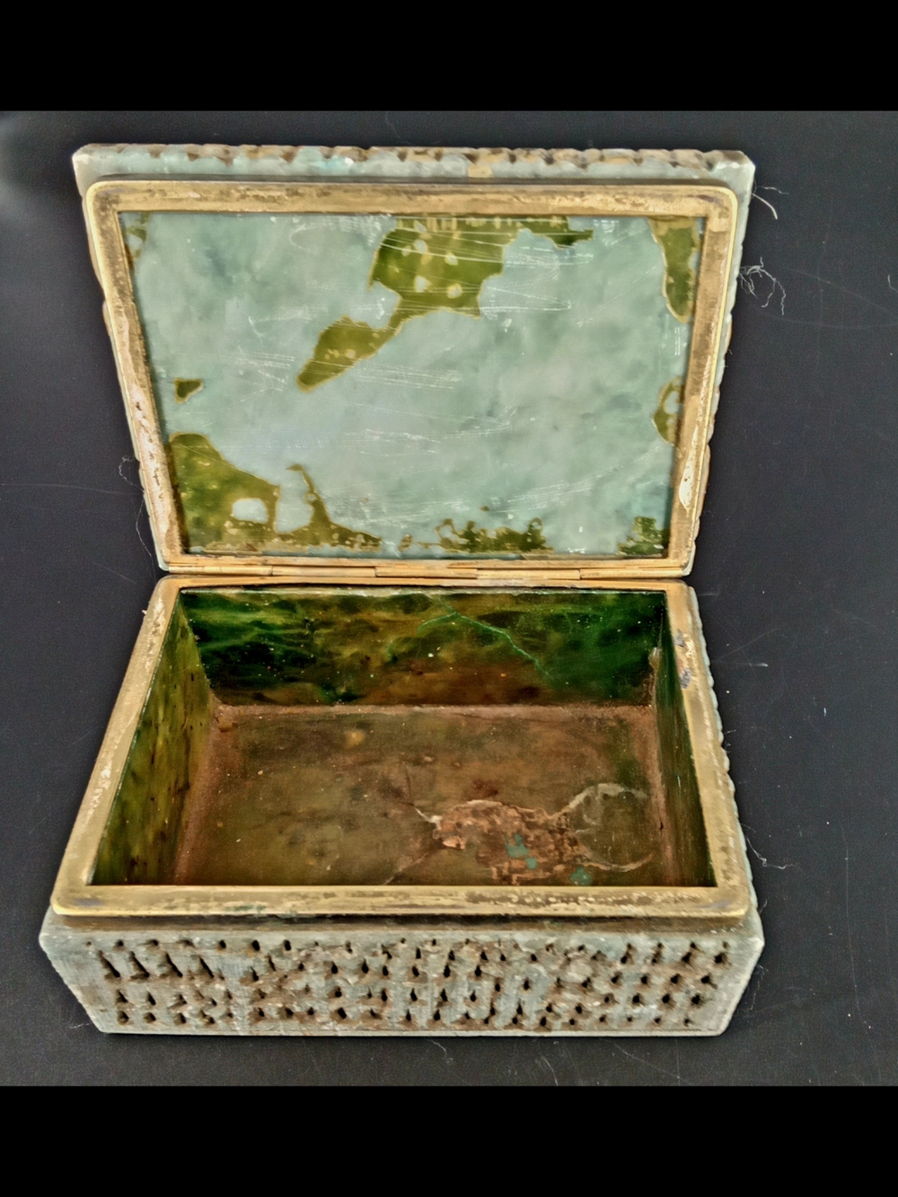 Vintage Decorative Soapstone Trinket Box
